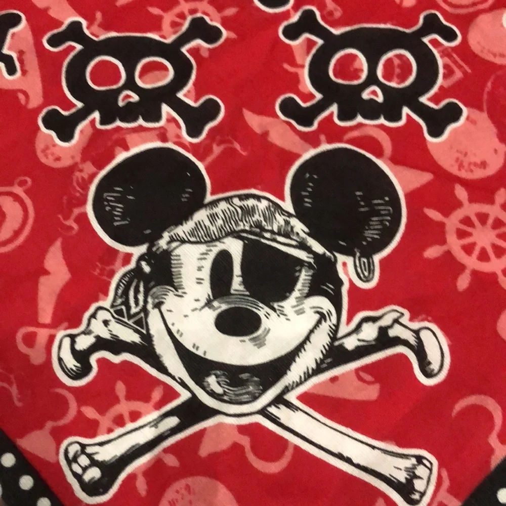 Disney Mickey & Minnie Pirate Skull Print Scarf NWOT